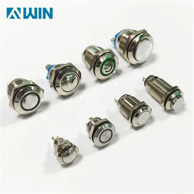 Led metal pouse bouton